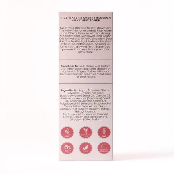 Rice Water & Cherry Blossom Milky Mist Toner Pack Back