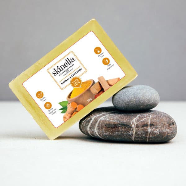 Handmade Sandal & Curcumin Soap Front